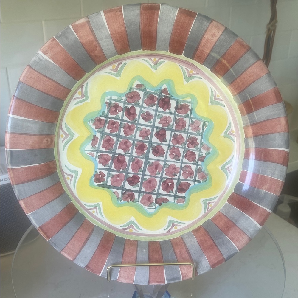 McKenzie Childs Vintage Hand-Painted Decorative Ceramic Plate